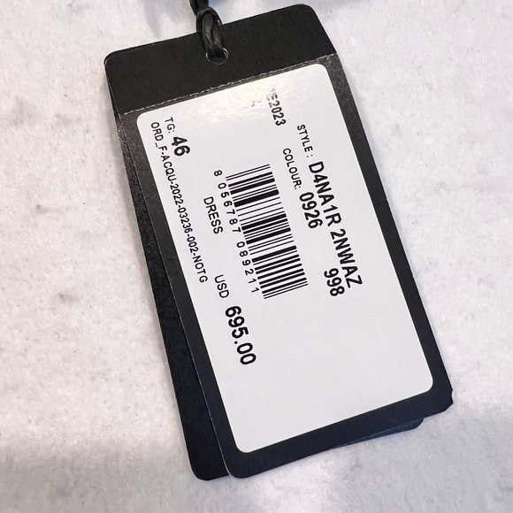 Emporio Armani Faux Wrap Dress Long Sleeve Navy Blue Women's 46 NWT - Picture 3 of 14